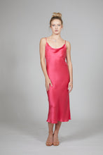 Load image into Gallery viewer, Anaphe Long Cowl Dress Silhouette Silk Cowl Slip Dress - Fuchsia Pink
