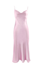 Load image into Gallery viewer, Anaphe Long Cowl Dress Silhouette Silk Cowl Slip Dress - Peony Pink
