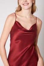 Load image into Gallery viewer, Anaphe Long Cowl Dress Silhouette Silk Cowl Slip Dress - Red Wine
