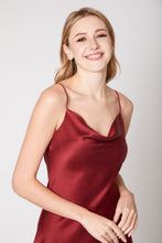 Load image into Gallery viewer, Anaphe Long Cowl Dress Silhouette Silk Cowl Slip Dress - Red Wine

