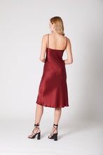 Load image into Gallery viewer, Anaphe Long Cowl Dress Silhouette Silk Cowl Slip Dress - Red Wine
