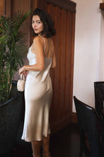 Load image into Gallery viewer, Anaphe Long Cowl Dress Silhouette Silk Cowl Slip Dress - Sand
