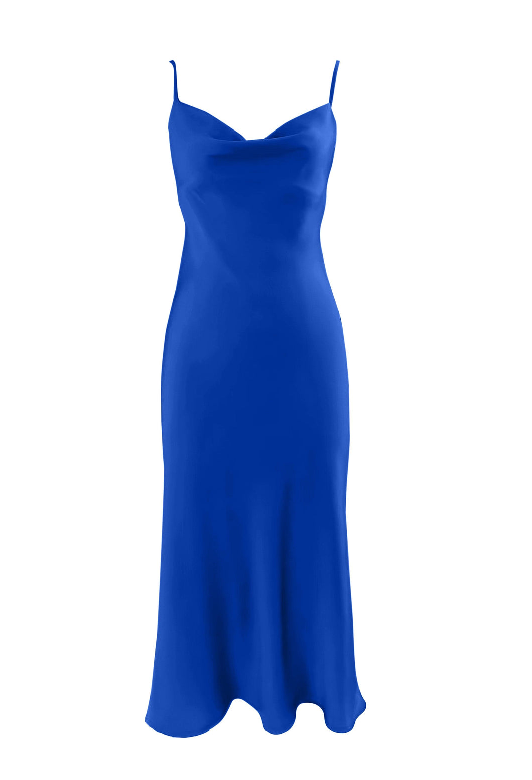 Anaphe Long Cowl Dress XS Silhouette Silk Cowl Slip Dress - Amalfi Cobalt Blue