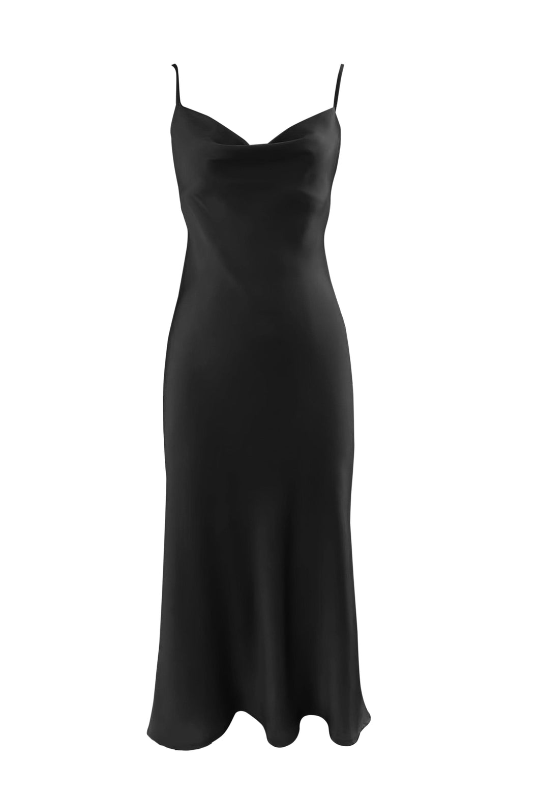 Anaphe Long Cowl Dress XS Silhouette Silk Cowl Slip Dress - Classic Black