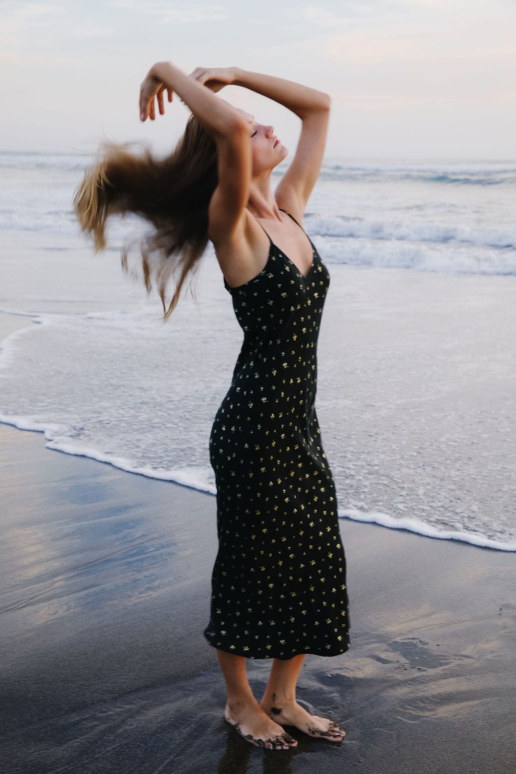 Anaphe Long Dress 90s Icon V Slip Dress - Buttercup Floral