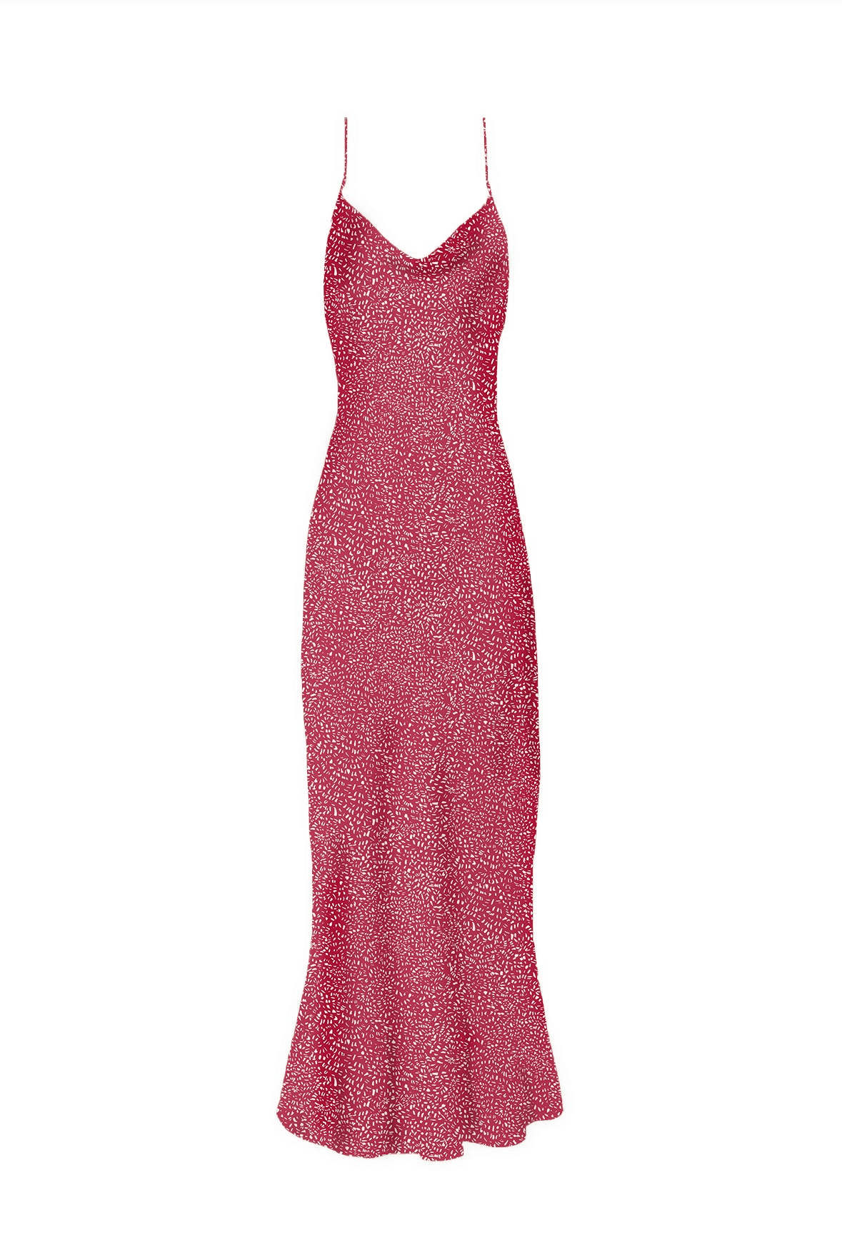 Anaphe Long Dress 90s Icon V Slip Dress - Confetti Red