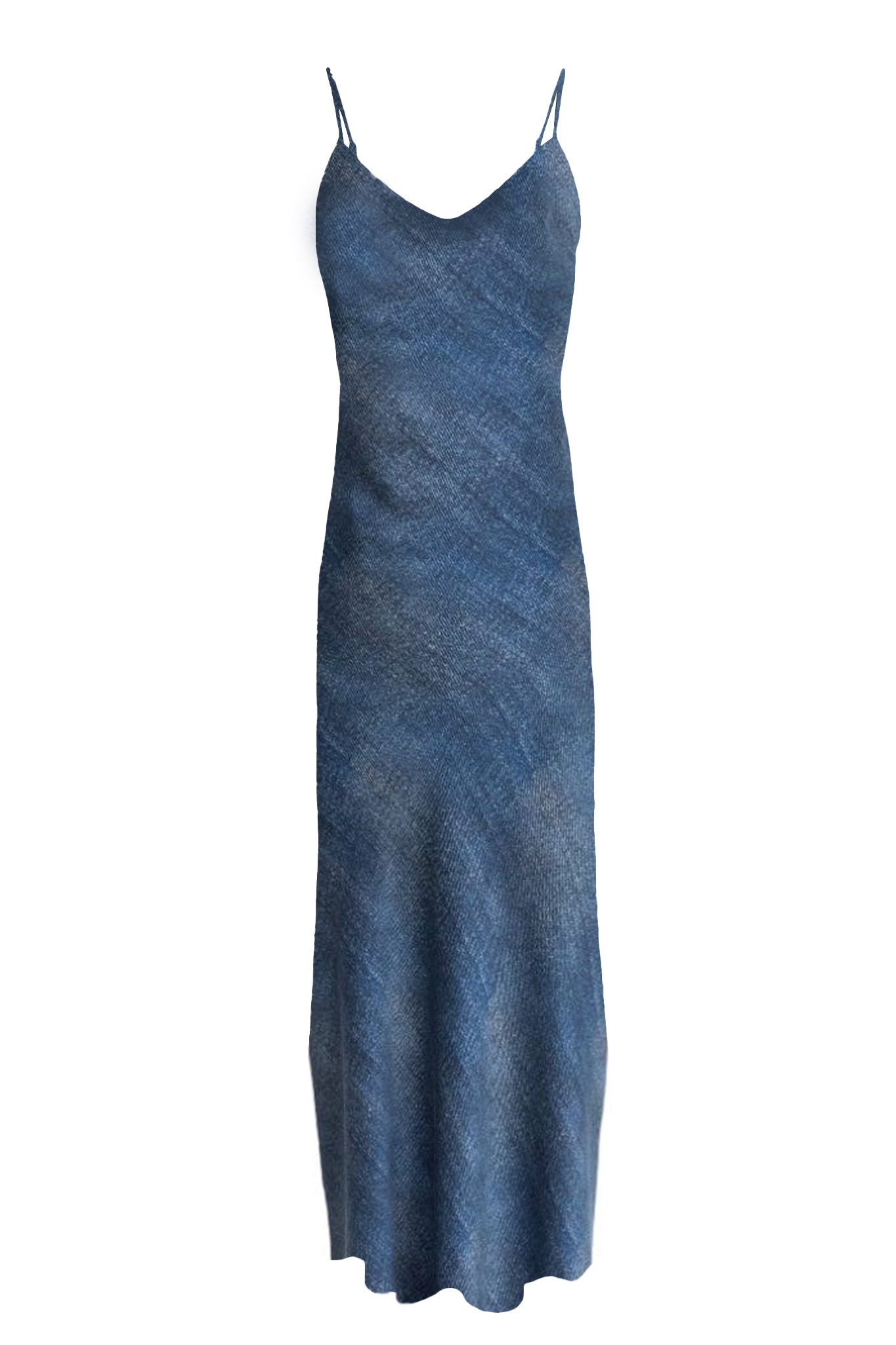 Anaphe Long Dress 90s Icon V Slip Dress - Dark Denim