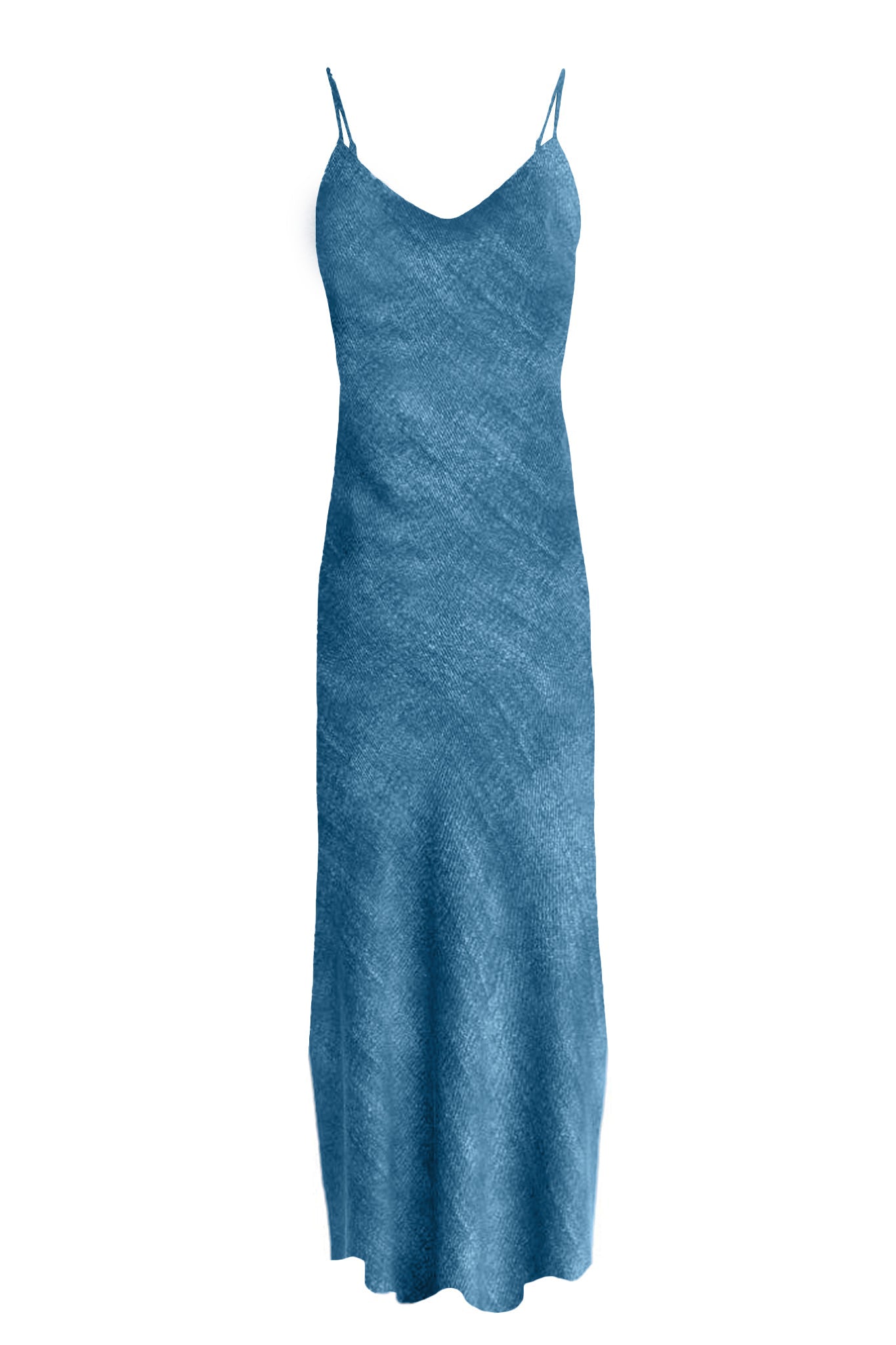 Anaphe Long Dress 90s Icon V Slip Dress - Light Denim