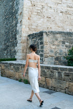 Load image into Gallery viewer, Anaphe Long Dress Gigi Cut Out Silk Open Back Dress - Sand
