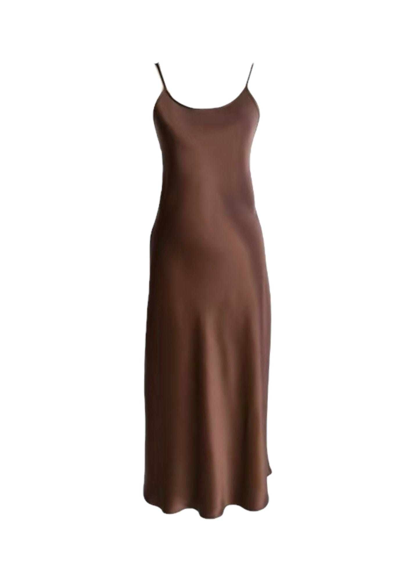 Anaphe Long Dress Harlow Scoop Slip Dress Espresso - Atelier