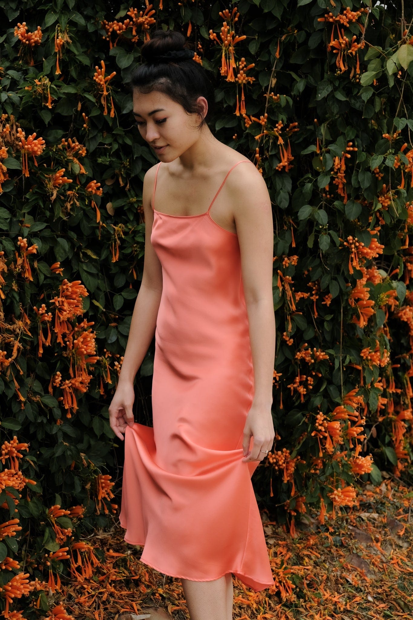 Full length silk slip shop