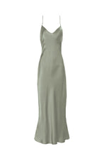 Load image into Gallery viewer, Anaphe Long Dress Silk V Dress Maxi - Forest Green
