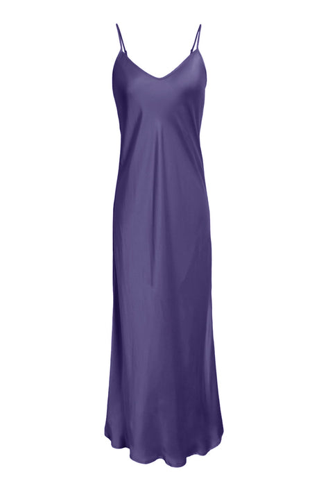 Anaphe Long Dress V Silk Slip Dress - Deep Purple