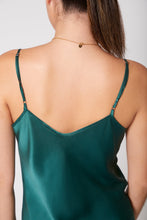 Load image into Gallery viewer, Anaphe  Long Dress V Silk Slip Dress - Evergreen
