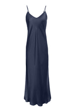 Load image into Gallery viewer, Anaphe Long Dress V Silk Slip Dress - French Navy Blue
