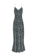 Load image into Gallery viewer, Anaphe Long Dress V Silk Slip Dress - Midnight Droplets Print
