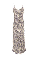 Load image into Gallery viewer, Anaphe Long Dress V Silk Slip Dress - Neutrals Print
