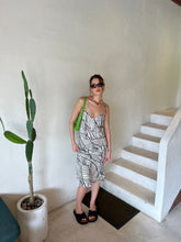 Load image into Gallery viewer, Anaphe Long Dress V Silk Slip Dress - Palm Print
