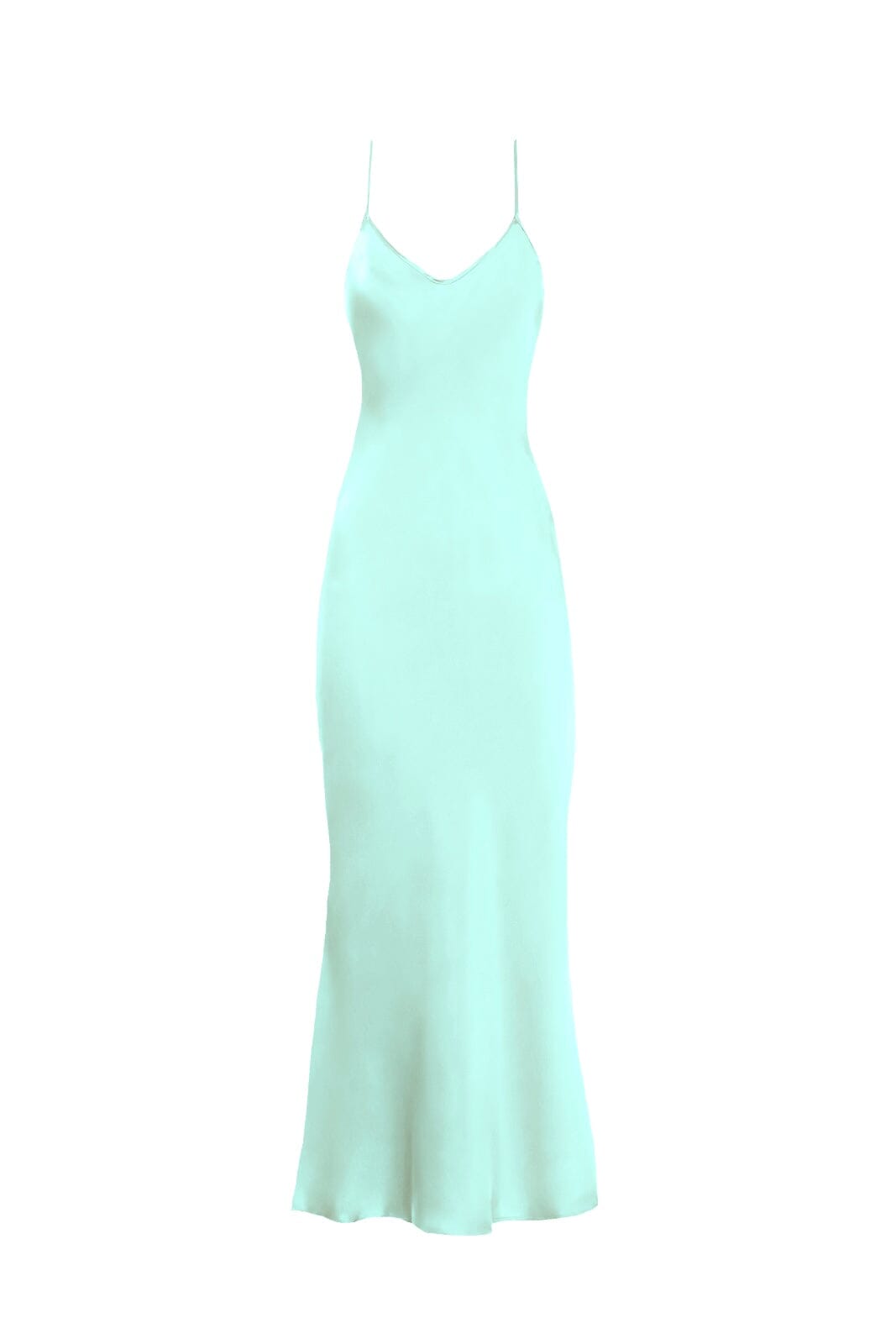 Anaphe Long Dress V Silk Slip Dress - Sea Green