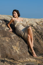 Load image into Gallery viewer, Anaphe Long Dress V Silk Slip Dress - Taupe

