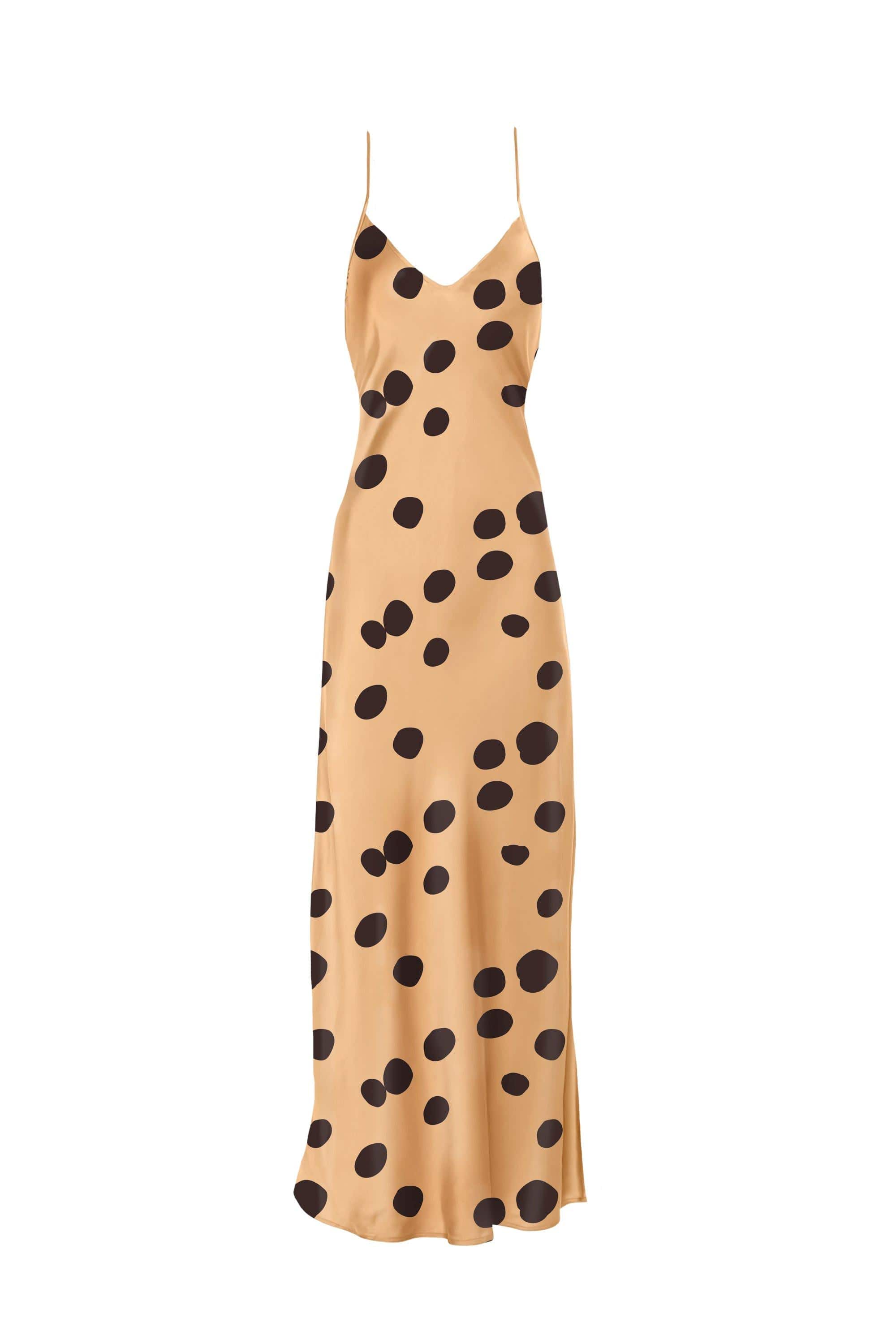 Anaphe Long Dress V Silk Slip Dress Wild Neutrals