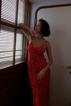 Load image into Gallery viewer, Anaphe Long Dress V Silk Slip Dress - Wildflower Print
