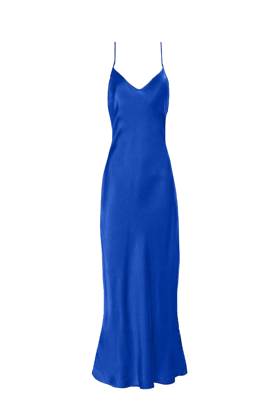 Anaphe Long Dress XS V Silk Slip Dress - Amalfi Cobalt Blue