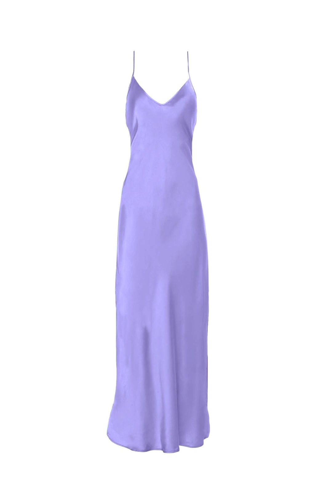 Anaphe Long Dress XS V Silk Slip Dress Lavender Haze