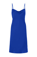 Load image into Gallery viewer, Anaphe Mini Cowl Dress 60s Silk Cowl Mini Slip Dress - Amalfi Cobalt Blue
