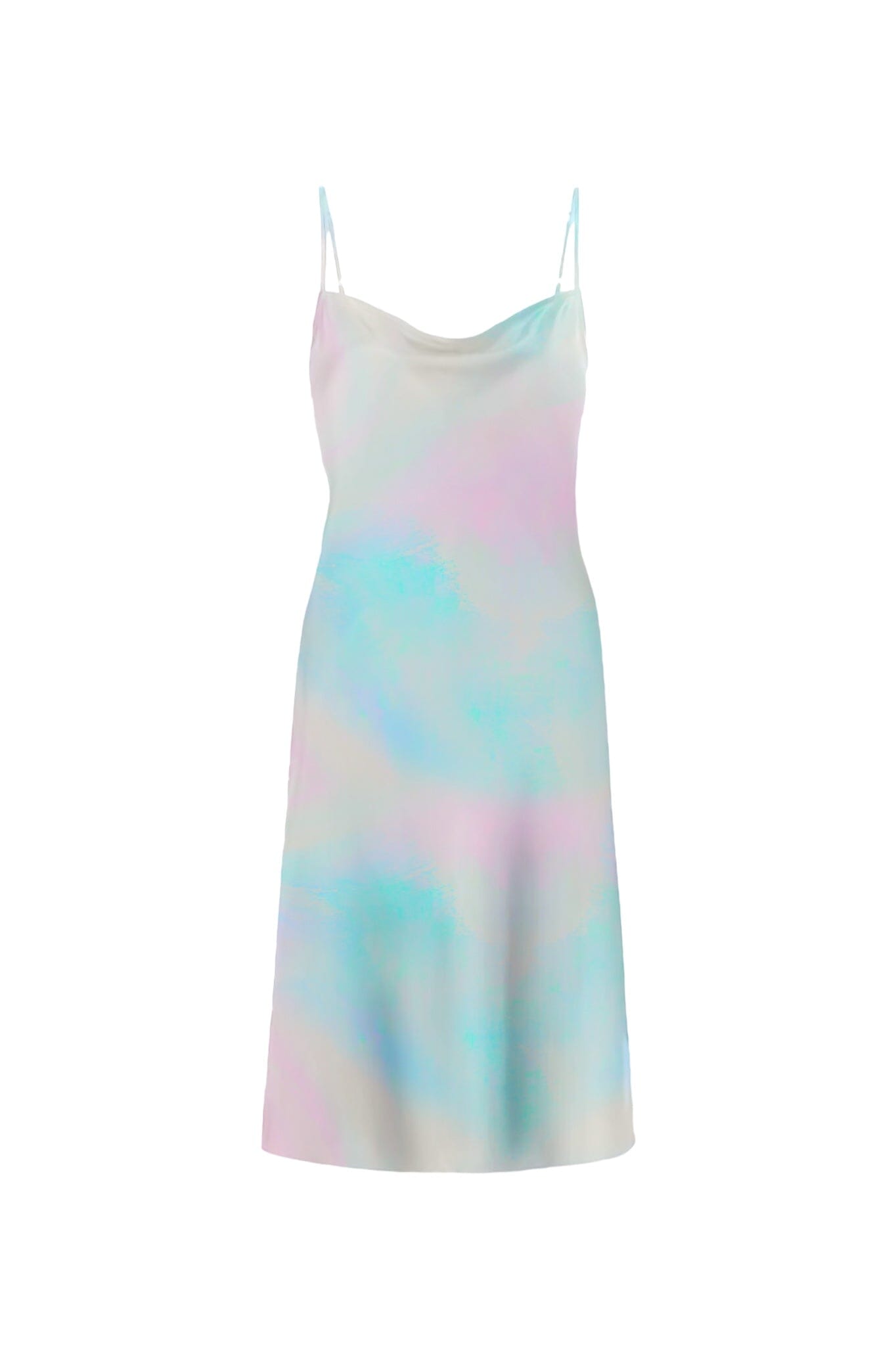 Anaphe Mini Cowl Dress 60s Silk Cowl Mini Slip Dress - Aurora
