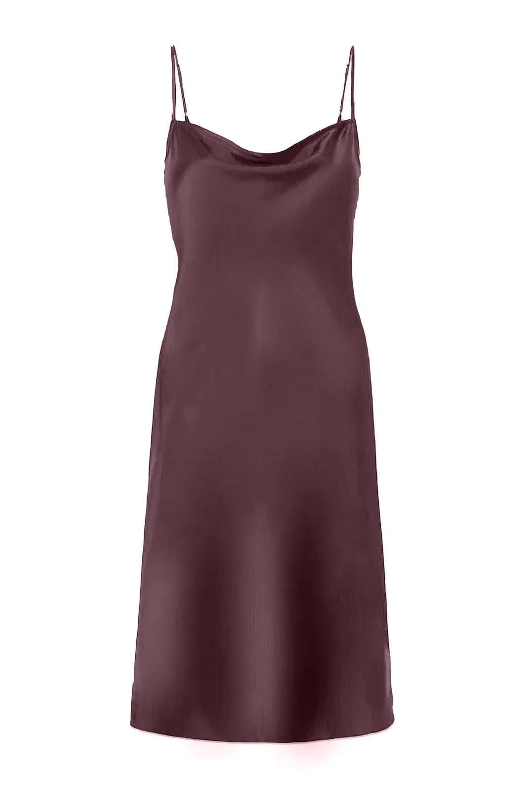 Anaphe Mini Cowl Dress 60s Silk Cowl Mini Slip Dress - Cherry Lacquer
