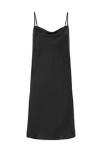 Load image into Gallery viewer, Anaphe Mini Cowl Dress 60s Silk Cowl Mini Slip Dress Classic Black
