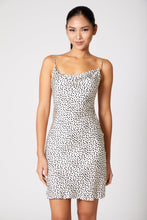 Load image into Gallery viewer, Anaphe Mini Cowl Dress 60s Silk Cowl Mini Slip Dress Polka Dots
