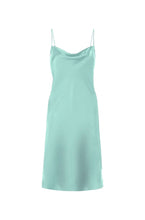 Load image into Gallery viewer, Anaphe Mini Cowl Dress 60s Silk Cowl Mini Slip Dress - Sea Green

