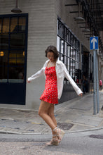 Load image into Gallery viewer, Anaphe Mini Cowl Dress 60s Silk Cowl Mini Slip Dress - Wildflower Print
