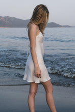 Load image into Gallery viewer, Anaphe Mini Cowl Dress Mykonos Mini Strappy Backless Silk Dress - White
