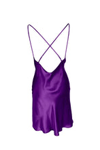 Load image into Gallery viewer, Anaphe Mini Cowl Dress San Marino Open-Back Mini Slip Dress - Orchid Purple
