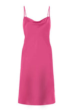 Load image into Gallery viewer, Anaphe Mini Cowl Dress XS Repurposed Silk Cowl 60&#39;s Mini Slip Dress - Fuchsia Pink
