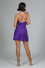 Load image into Gallery viewer, Anaphe Mini Cowl Dress XS San Marino Open-Back Mini Slip Dress - Orchid Purple

