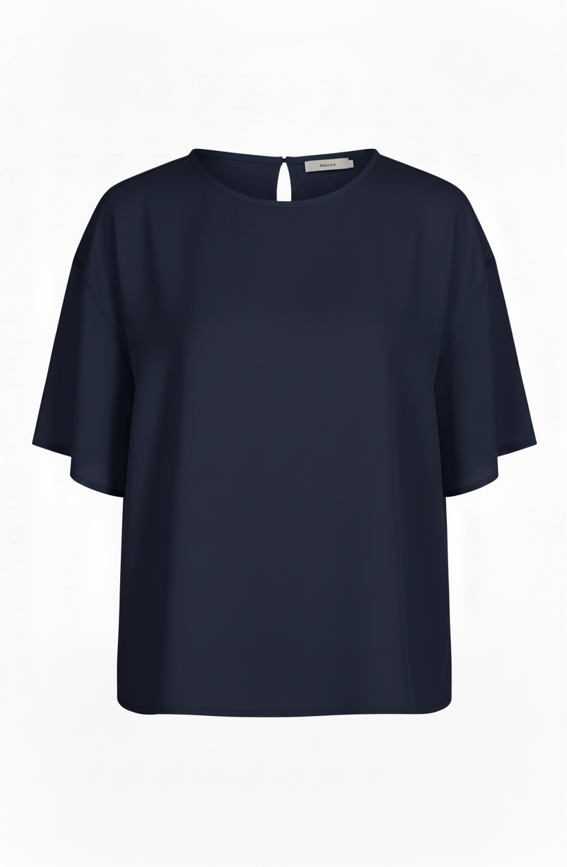Anaphe OG Silk Boxy Tee - Navy
