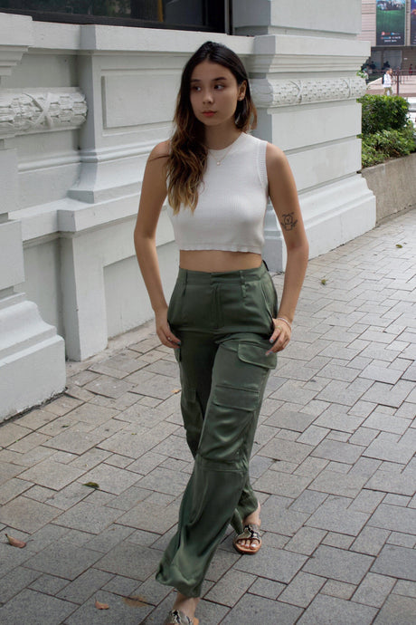 Anaphe Pants & Shorts 90s Cargo Silk Pant - Forest Green