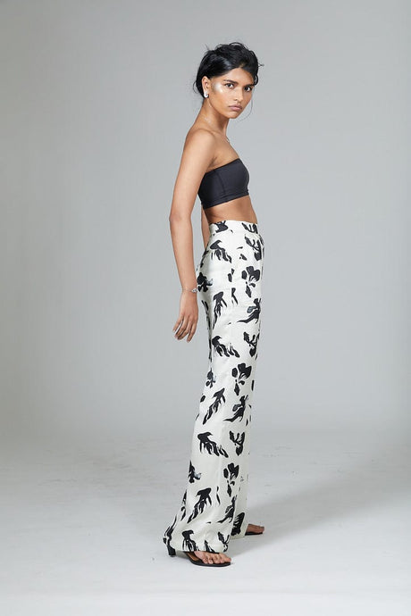 Anaphe Pants & Shorts Bell High-Waist Silk Pant - Koi Print - 31