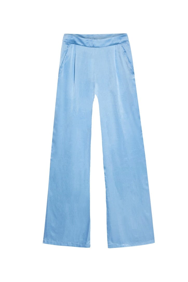 Anaphe Pants & Shorts High-Waist Silk Pant - Forget Me Not Blue - 29