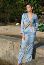 Load image into Gallery viewer, Anaphe Pants &amp; Shorts High-Waist Silk Pant - Forget Me Not Blue - 31&quot; Long Length
