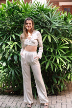 Load image into Gallery viewer, Anaphe Pants &amp; Shorts High-Waist Silk Pant - Sand - 31&quot; Long Length
