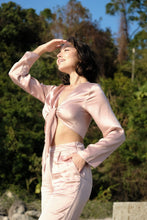 Load image into Gallery viewer, Anaphe Pants &amp; Shorts High-Waisted Silk Pant - Barely Pink - 29&#39; Regular Length
