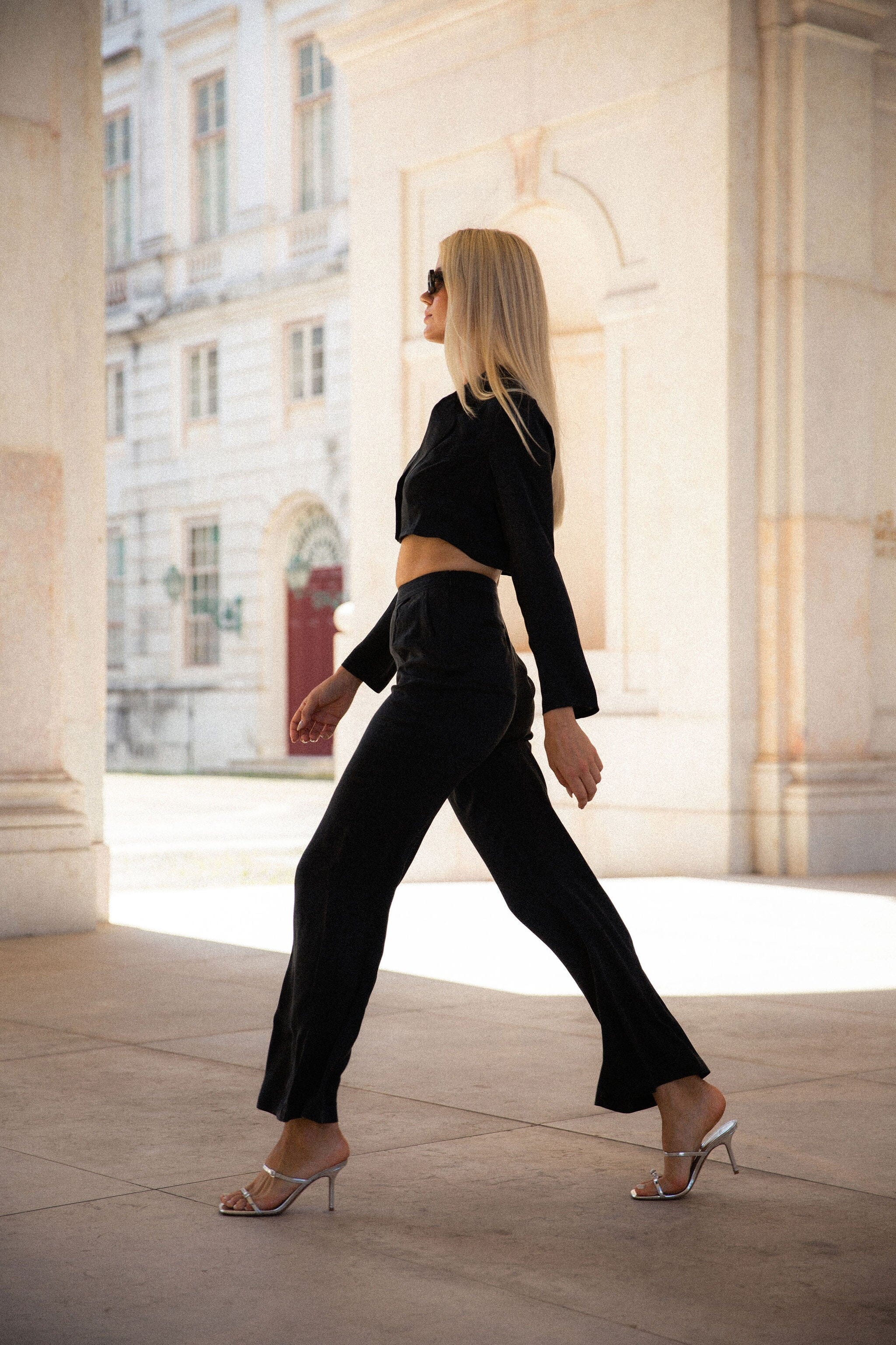 Anaphe Pants & Shorts High-Waisted Silk Pant - Black - 30" Regular Length