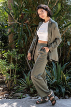 Load image into Gallery viewer, Anaphe Pants &amp; Shorts High-Waisted Silk Pant - Forest Green - 30” Standard Length
