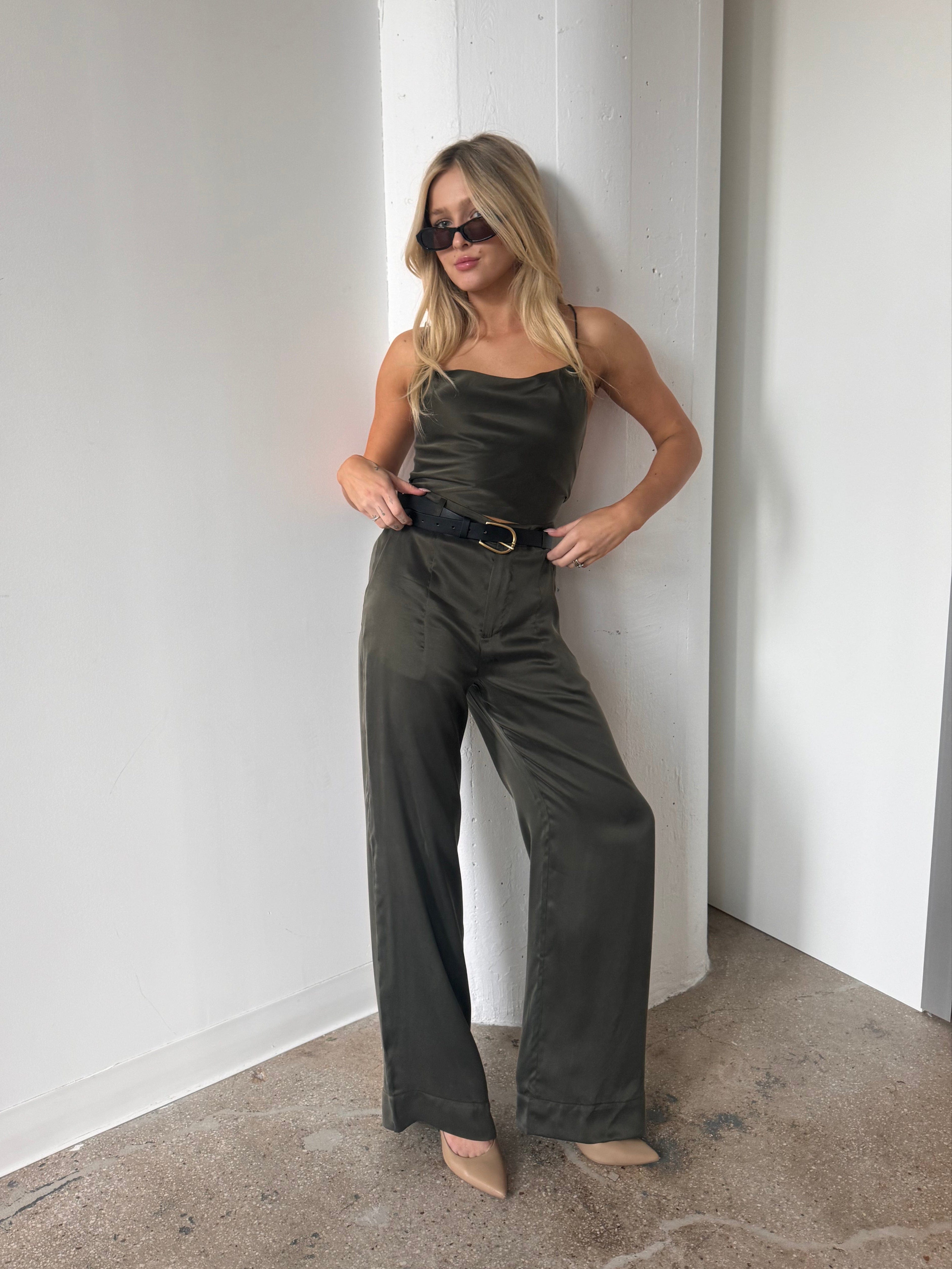 Anaphe Pants & Shorts Olive Green / XXS (26” waist) Hero Silk Pant