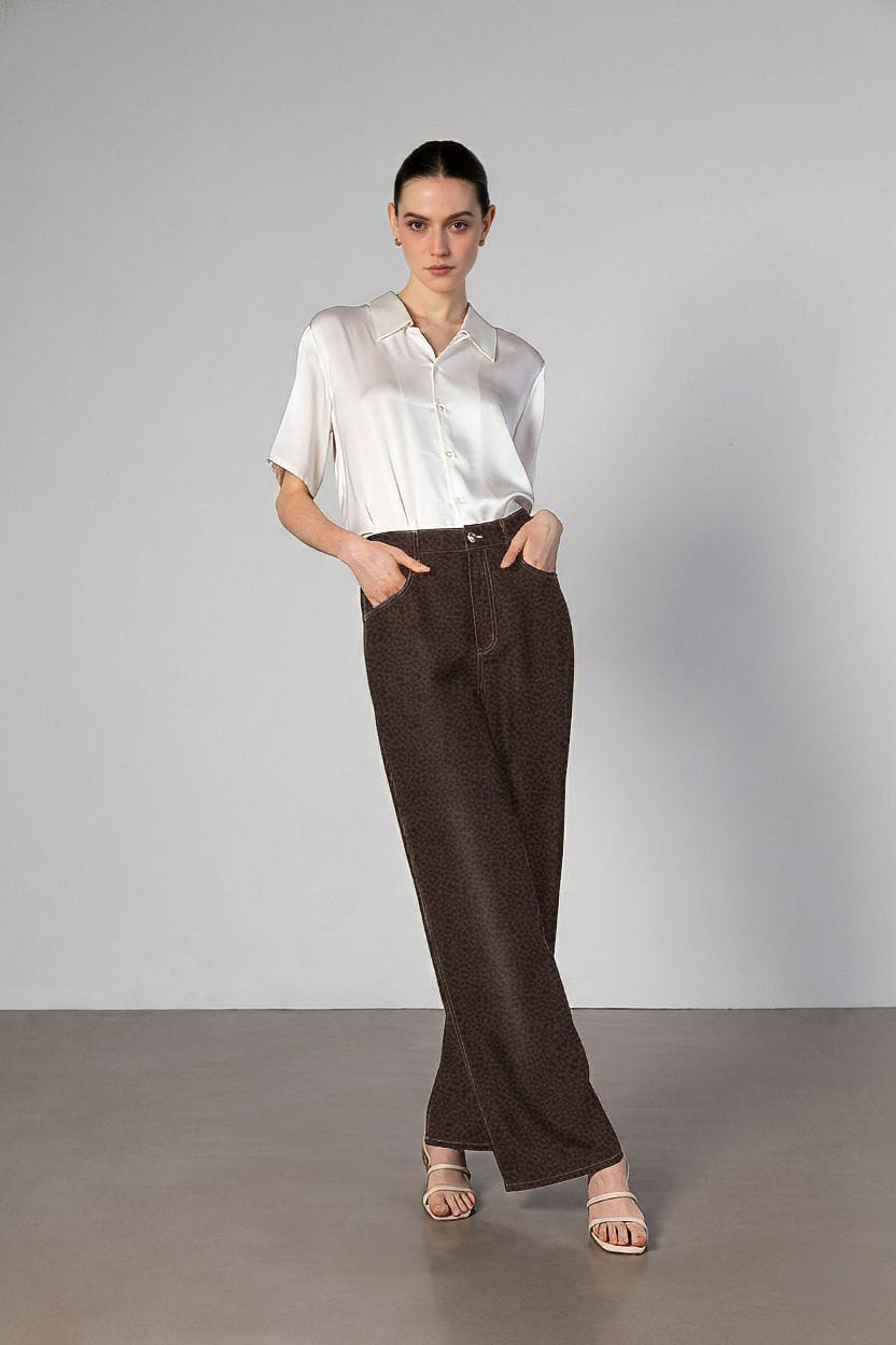 Anaphe Pants & Shorts Panther Print / XXS (25” waist) Jeans But Silk - Panther Print